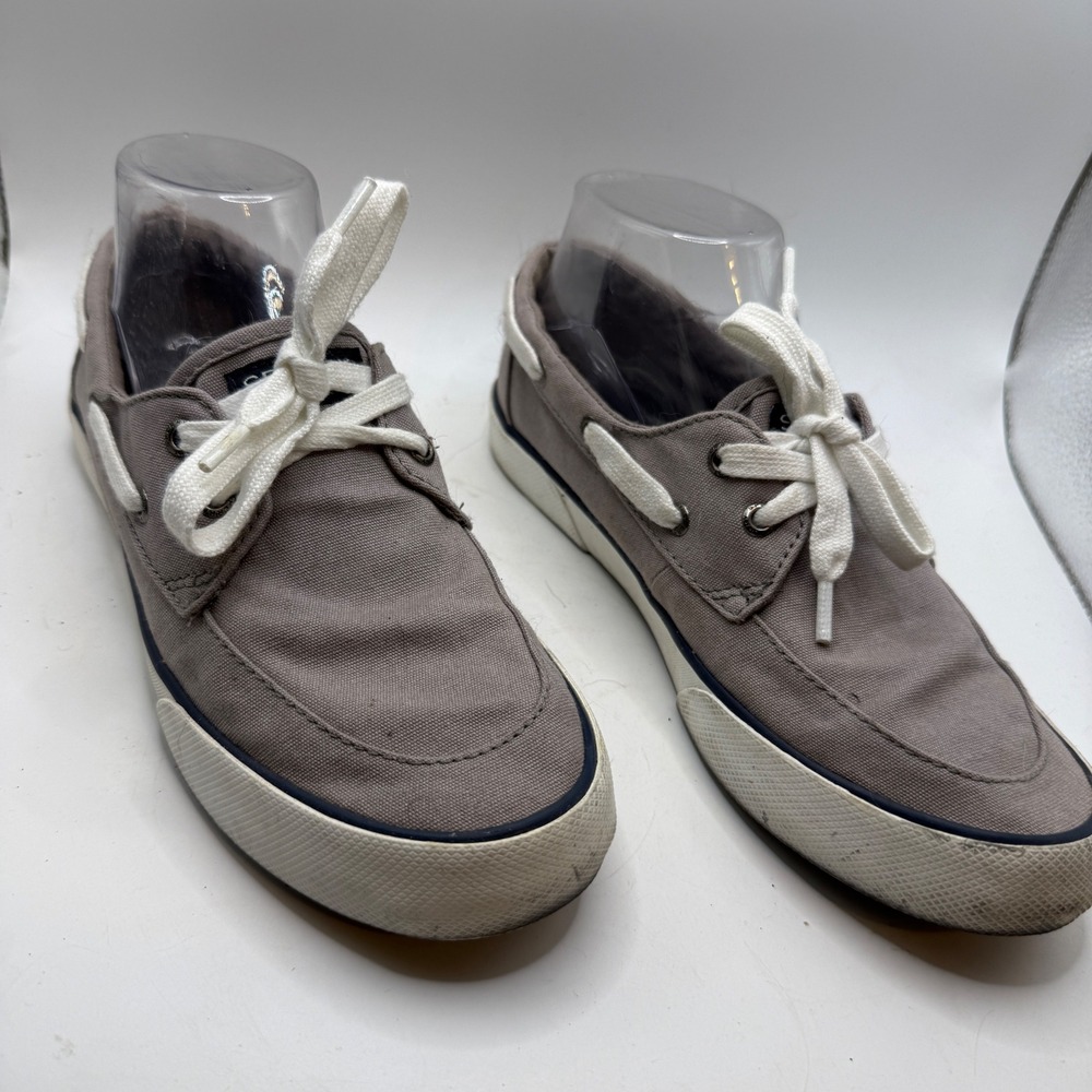 Sperry Top-Sider Bahama Gray Canvas Boat Shoes Sneakers STS83191 Womens 7.5